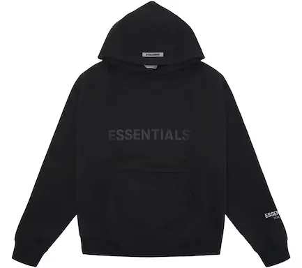 If all of your favorite jawns are black, this FOG Essentials hoodie is for you. Similar to other colorways, the Dark Slate version of this hoodie features a black Fear Of God Essentials logo on the chest and one of the sleeves.