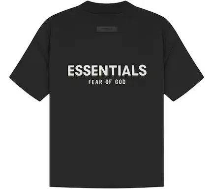 The Fear of God Essentials Kids T-shirt (SS 22) Stretch Limo is a stylish tee made from cotton. It features a snug fit and a raised brand logo on the front. The back has a rubberized patch with the words "Stretch Limo".