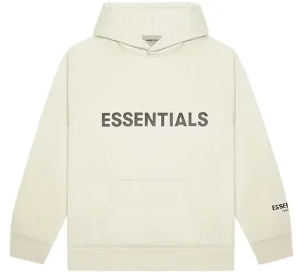 This buttercream Fear Of God Essentials hoodie dropped alongside five other colorways as a part of the brand's SS20 release in July.