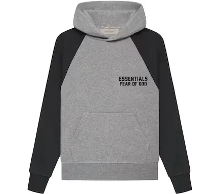 Keep your mini-me comfy - and stylish - with this grey hoody from Fear of God ESSENTIALS. Made from a cosy cotton-blend, it’s styled in grey with contrasting raglan sleeves for a retro look - then finished off with the brand’s signature logo at the chest.