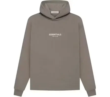 This desert taupe Fear of God Essentials Relaxed Hoodie was released in April of 2022 as a part of the apparel brand’s second drop of the Spring/Summer 2022 season.