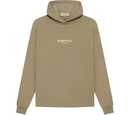 Released as part of the Fear of God Essentials Spring/Summer 2022 season, this oak-colored Fear of God Essentials Relaxed Hoodie is made with a heavyweight 80% cotton, 20% polyester material.