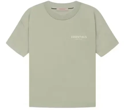 Released as part of the Fear of God Essentials Spring/Summer 2022 collection, this seafoam Fear of God Essentials T-shirt is made from a 100% cotton material and features a small logo on its chest.