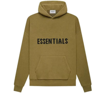 Fear Of God Essentials Knit Pullover Hoodie - Amber