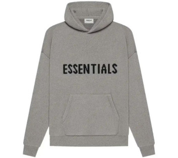 Fear Of God Essentials Knit Pullover Hoodie SS21 - Dark Heather Oatmeal