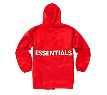 Red Hooded Essentials Jacket