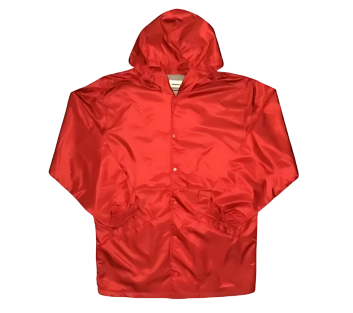 Red Hooded Essentials Jacket