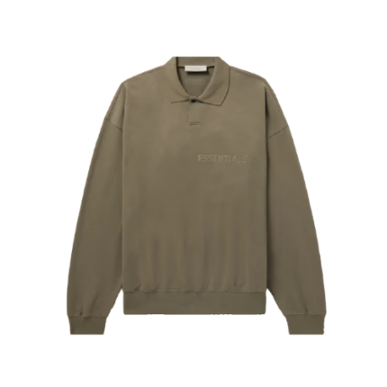 Fear Of God Essentials Taupe Cotton Polo Sweatshirt