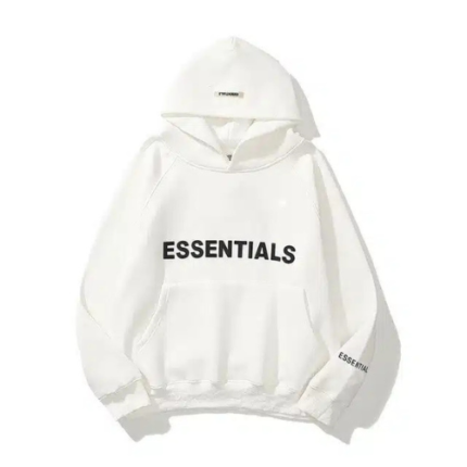 Essentials x oversized white hoodie